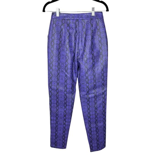 Nasty Gal Purple Faux Leather Snake Skin High Waist Pants Size 2 - Picture 2 of 11